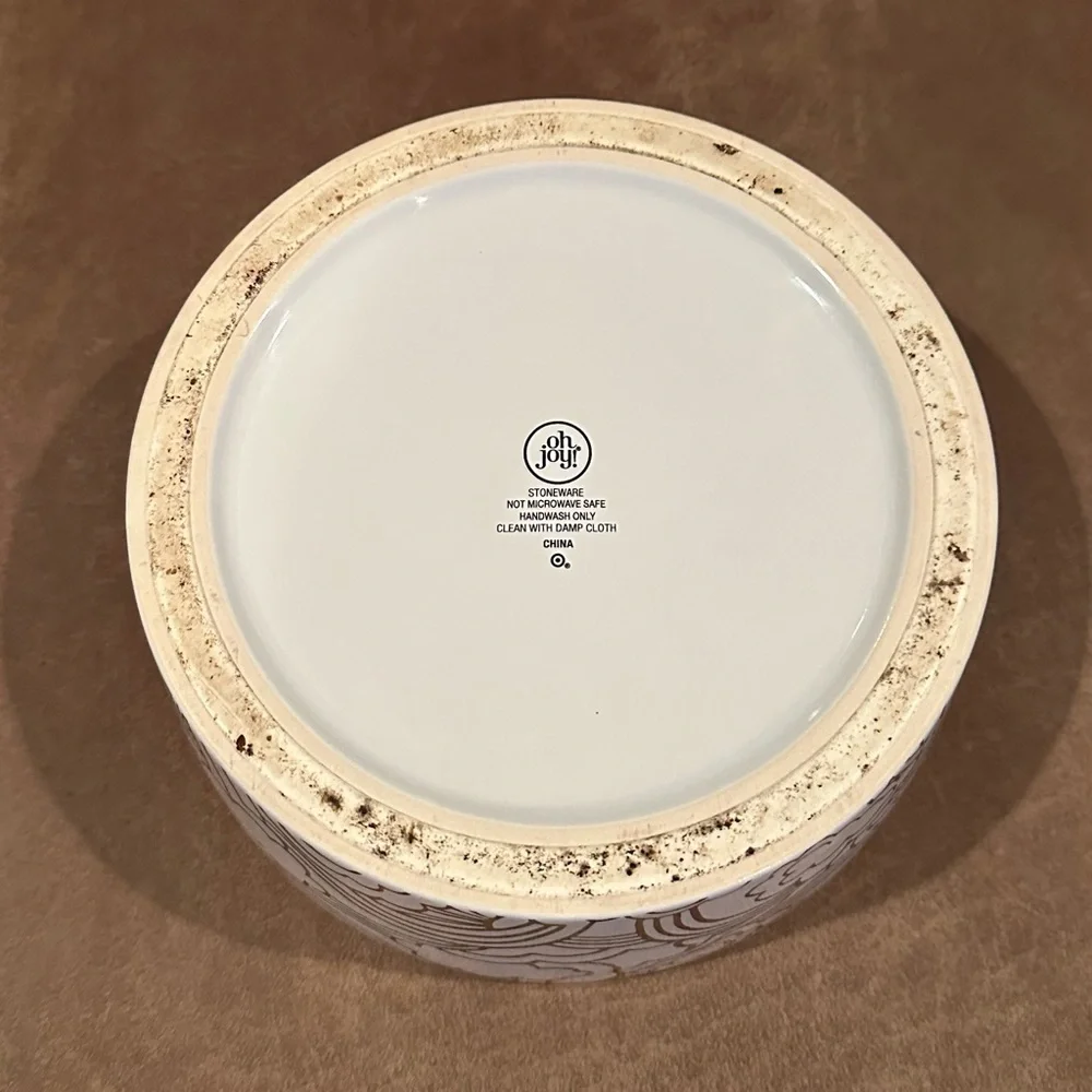 Oh Joy White and Gold Dog Bowl